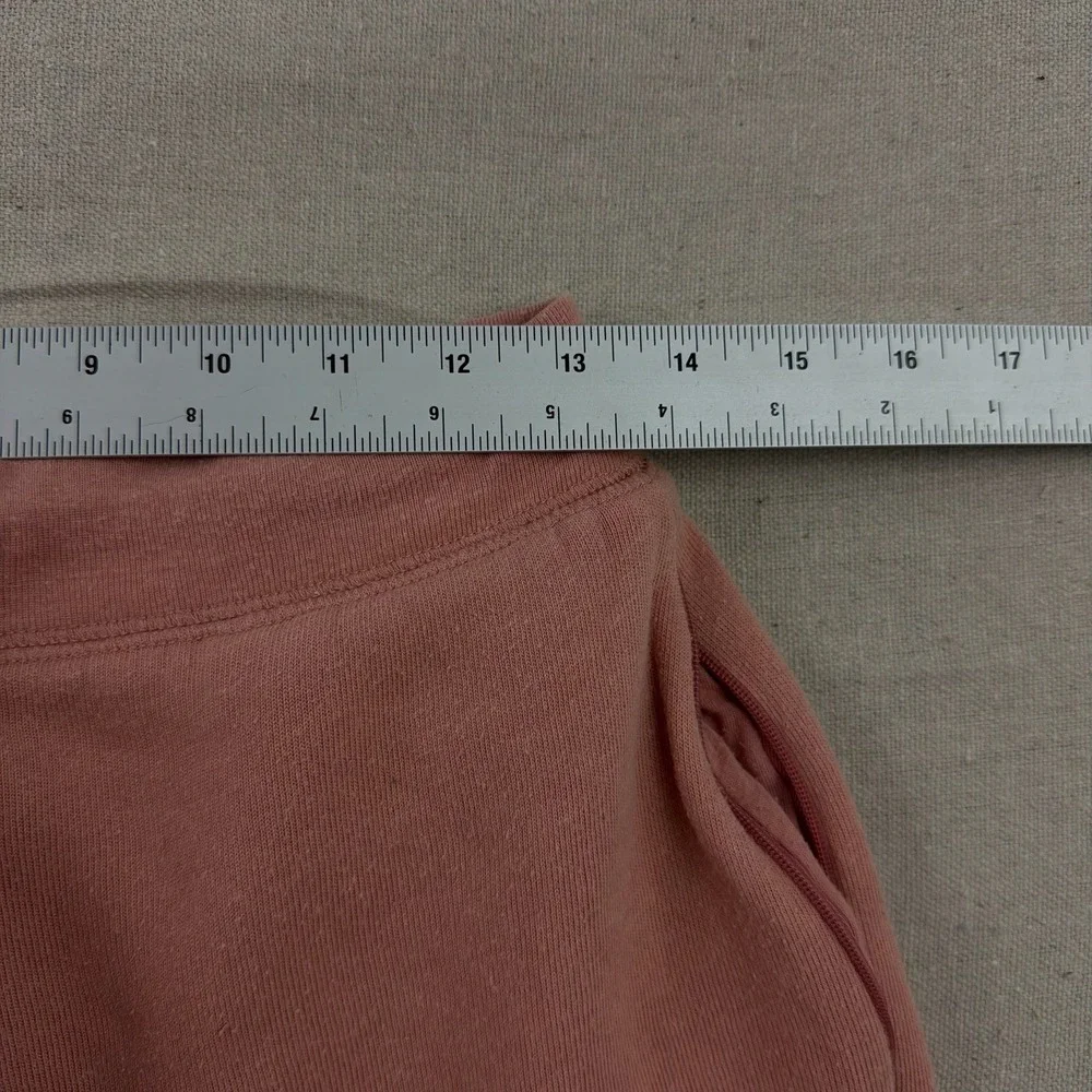 Alo Yoga Jogger‎ Sweatpants Womens Medium Pink Fleece Zipper Pockets Tapered Leg